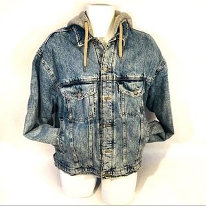 H&M Fleeced Lined Hooded Denim Jacket